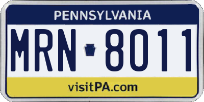 PA license plate MRN8011