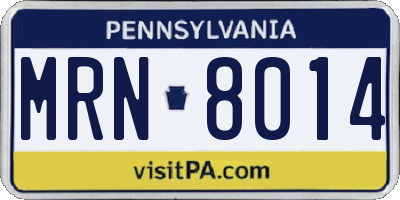 PA license plate MRN8014