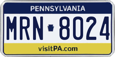PA license plate MRN8024