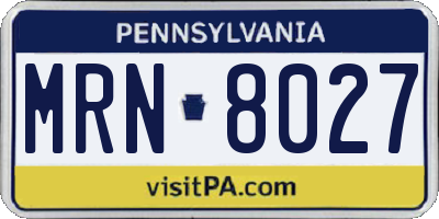PA license plate MRN8027