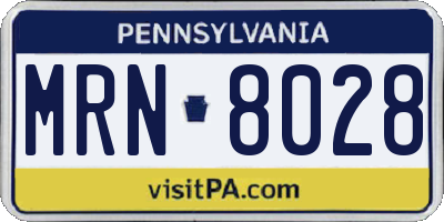 PA license plate MRN8028