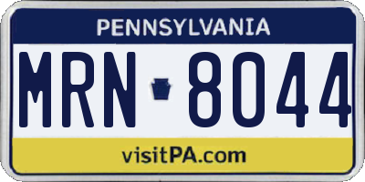 PA license plate MRN8044