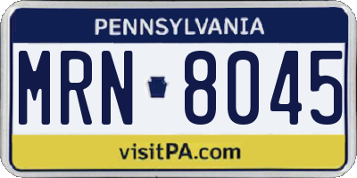 PA license plate MRN8045