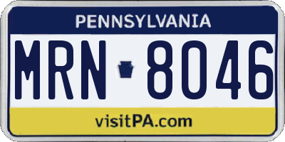 PA license plate MRN8046