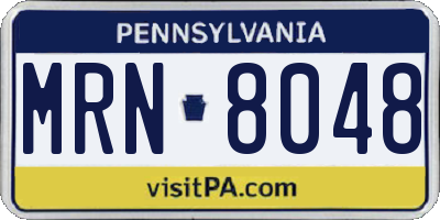 PA license plate MRN8048