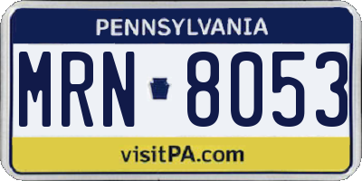PA license plate MRN8053