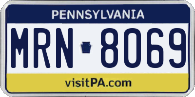 PA license plate MRN8069