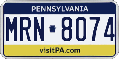 PA license plate MRN8074