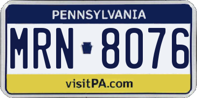 PA license plate MRN8076