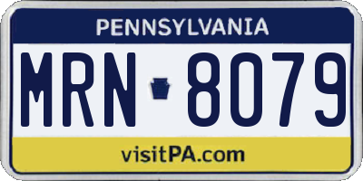 PA license plate MRN8079