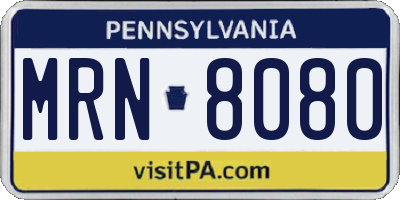 PA license plate MRN8080