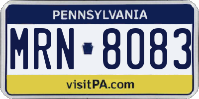PA license plate MRN8083
