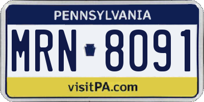 PA license plate MRN8091