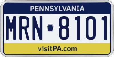 PA license plate MRN8101
