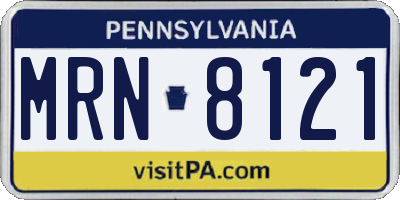 PA license plate MRN8121