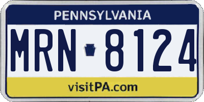 PA license plate MRN8124