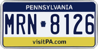 PA license plate MRN8126