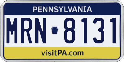 PA license plate MRN8131