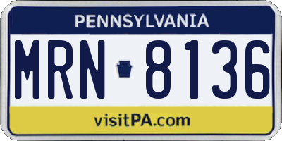 PA license plate MRN8136