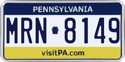 PA license plate MRN8149