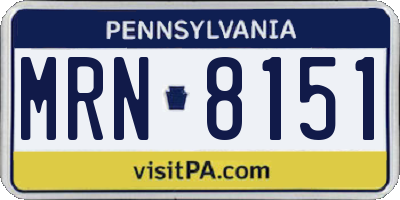 PA license plate MRN8151