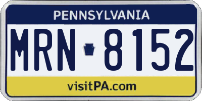 PA license plate MRN8152
