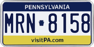 PA license plate MRN8158