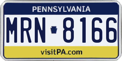 PA license plate MRN8166