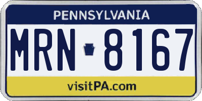 PA license plate MRN8167