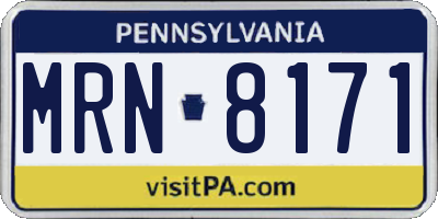 PA license plate MRN8171