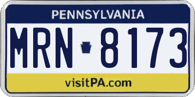 PA license plate MRN8173
