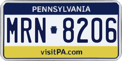PA license plate MRN8206