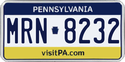 PA license plate MRN8232