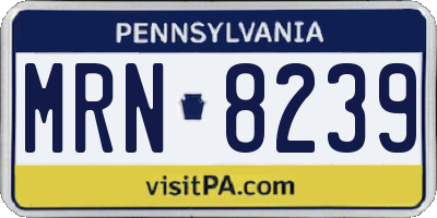 PA license plate MRN8239
