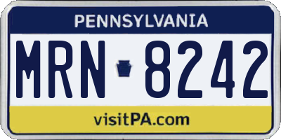 PA license plate MRN8242