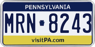 PA license plate MRN8243