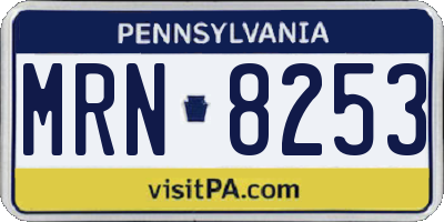 PA license plate MRN8253