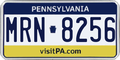 PA license plate MRN8256
