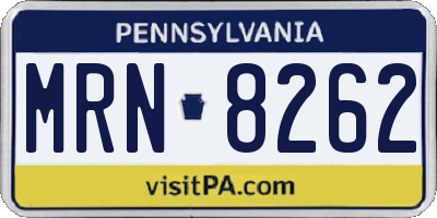 PA license plate MRN8262