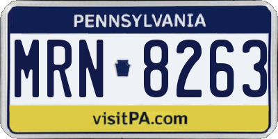 PA license plate MRN8263