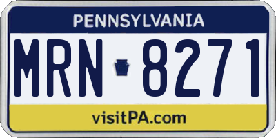 PA license plate MRN8271
