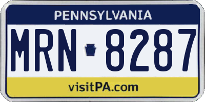 PA license plate MRN8287