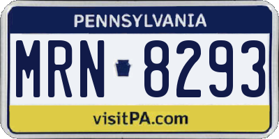 PA license plate MRN8293