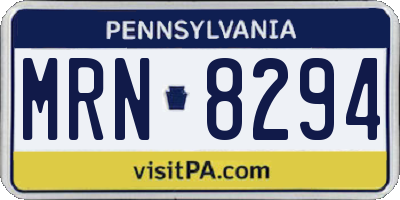 PA license plate MRN8294