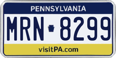PA license plate MRN8299