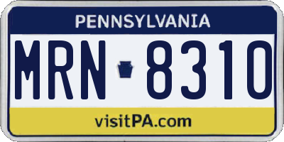 PA license plate MRN8310