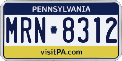 PA license plate MRN8312