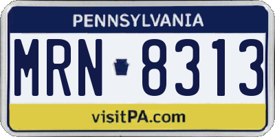 PA license plate MRN8313