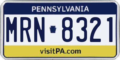 PA license plate MRN8321