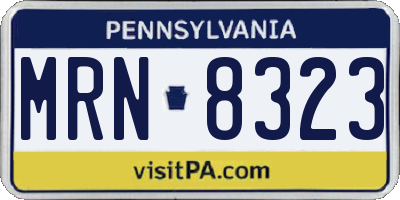 PA license plate MRN8323